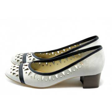 Бели дамски обувки с ток ГО 0417-1 айсKP