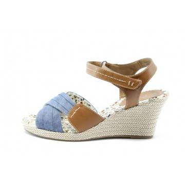 Дамски сандали сини на средна платформа Jana 28366СИНKP