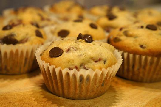 Мъфини с шоколад и банани