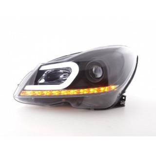 Фарове с вградени дневни светлини за Mercedes C-класа. Фарове за Мерцедес с диодни мигачи.