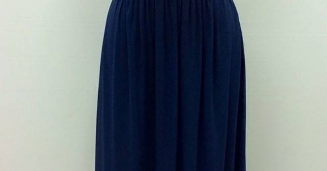 Дълга Официална Тъмносиня Рокля Шифон Декорация на Талията