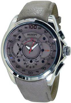 Мъжки аналогов часовник AKSEPT A-2019-1 с кварцов механизъм. Leather