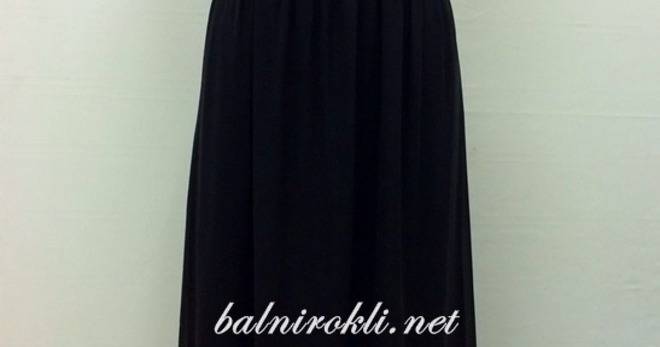 Бална Елегантна Черна Рокля Шифон Декорация