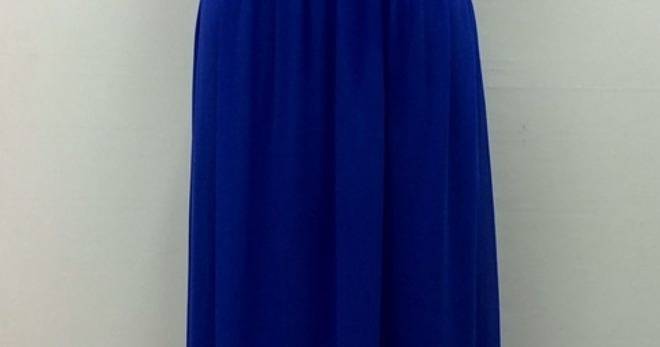 Дълга Официална Синя Елегантна Рокля Шифон Гръцки Стил