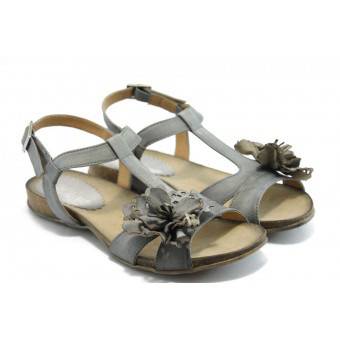 Дамски анатомични сандали ИО 1392 сиво цвете
