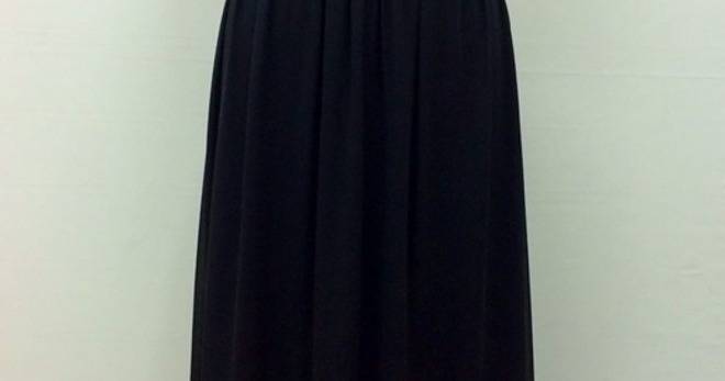 Бална Дълга Черна Рокля Шифон Декорация Камъни 2