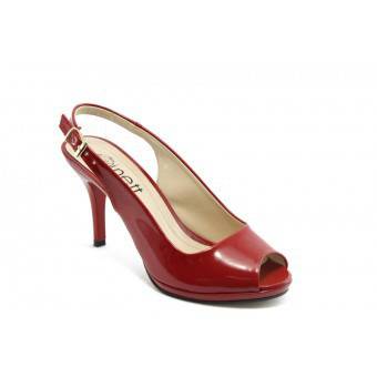 Елегантни дамски обувки на среден ток МИ 72 червен лак