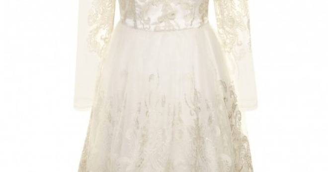 Дантелена Къса Бална Рокля Крем