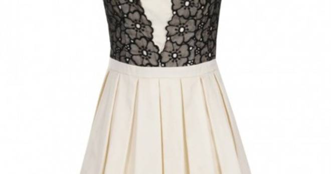 Абитуриентска Къса Контрастна Рокля Дантела