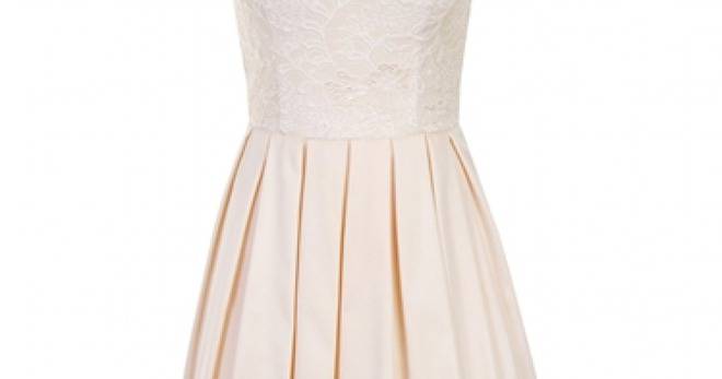 Дантелена Къса Бална Рокля Розов Крем