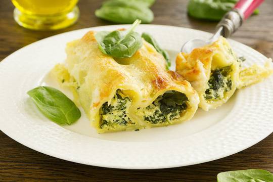 Канелони с рикота и спанак