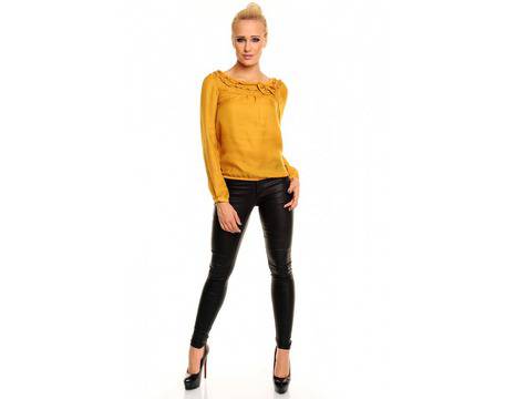 Елегантна дамска блуза в цвят горчица