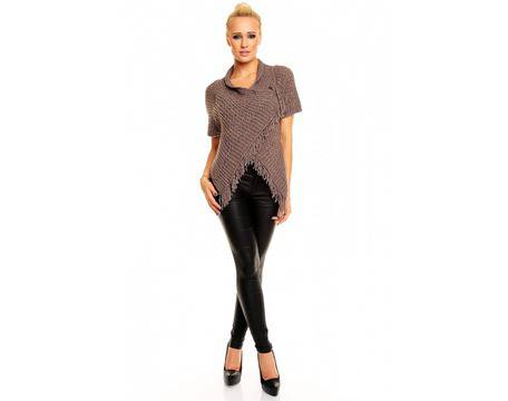 Пончо – пуловер в кафяво