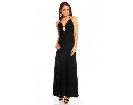 Дълга еластична черна рокля