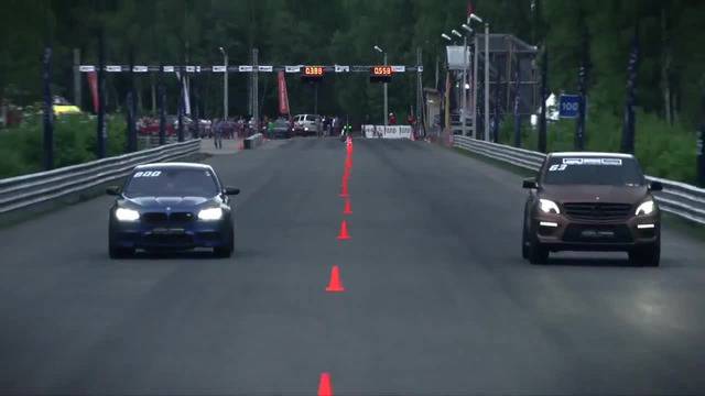 Bmw M5 tuning turbo Noelle vs Mercedes Ml63 Amg Evotech