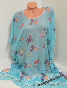 Синя туника осеяна с пеперуди