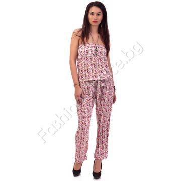 Пъстър гащеризон на малки рози в четири цвята