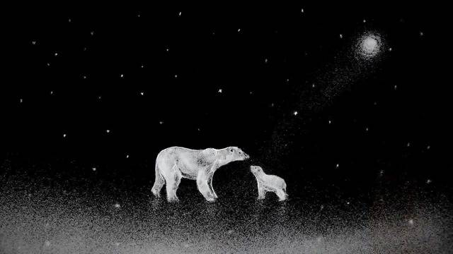 Пясъчна анимация с бели мечки