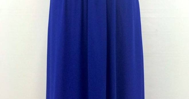 Дълга Официална Рокля Син Цвят и Черно