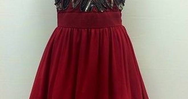 Елегантна Червена Къса Рокля Шифон Декорации