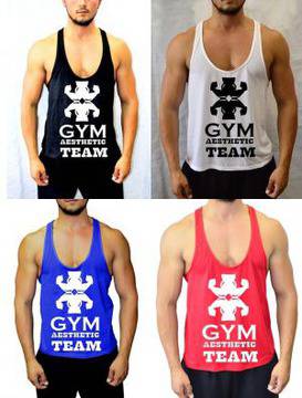 Спортен фитнес потник мотивиращ KK GYM Aestetic Team тънки презрамки от KK GYM