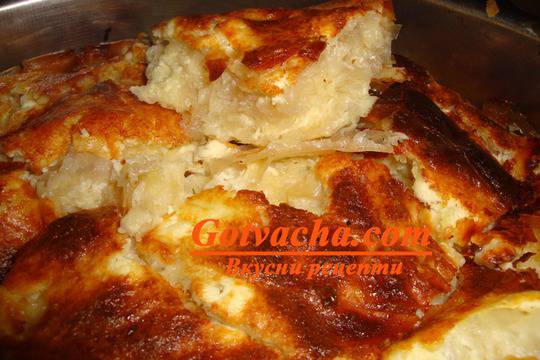 Баница с готови кори и извара