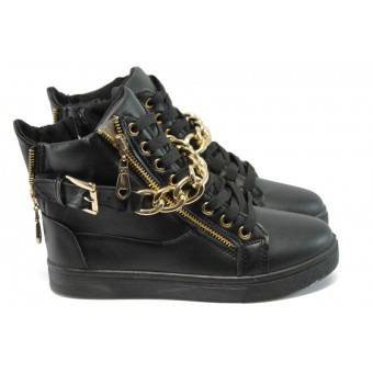 Дамски високи кецове ФР 168 черни