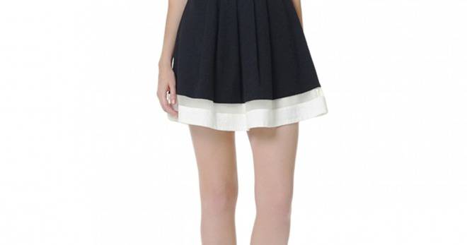 Елегантна Къса Официална Рокля Черно и Бяло