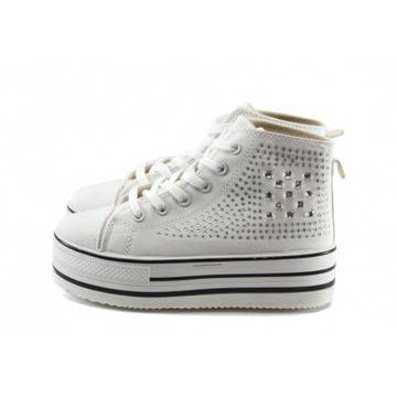 Дамски бели високи кецове ФР М3 белиKP