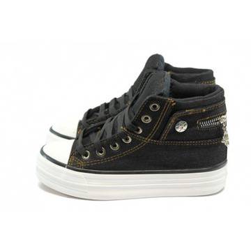 Дамски черни кецове с платформа ФР 1311 черниKP