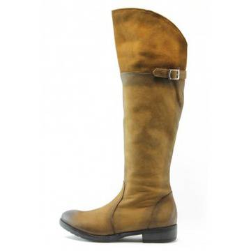 Дамски ботуши жълто-кафяви с цип ИО 1419жKP