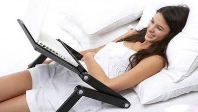 Оферта за: Алуминиева масичка за лаптоп за легло T8