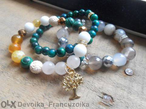 Гривни от естествени (полускъпоценни) камъни „стилно“