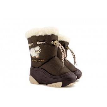 Детски олекотени апрески с топла подплата от Естествена Вълна DEMAR 4015-B кафе