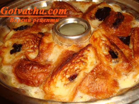 Крем карамел с кроасани