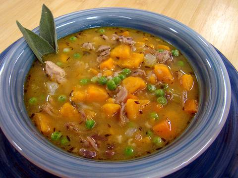 Патешка супа с див ориз и сладък картоф