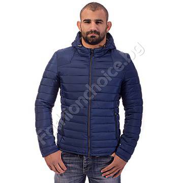 Мъжко яке от шушляк с голяма качулка в три цвята