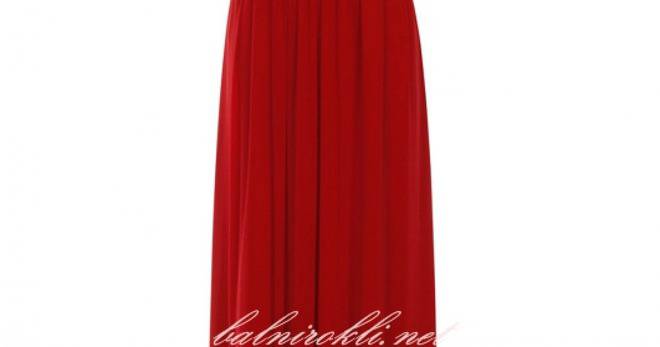 Дълга Официална Рокля с Блестящи Декорации Червено и Черно