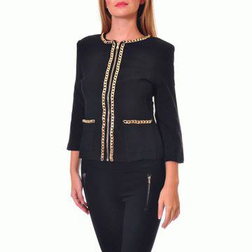 Дамско късо черно сако 1500AL