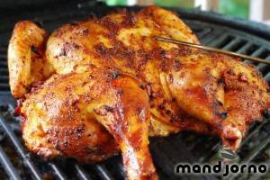 Пиле печено на скара