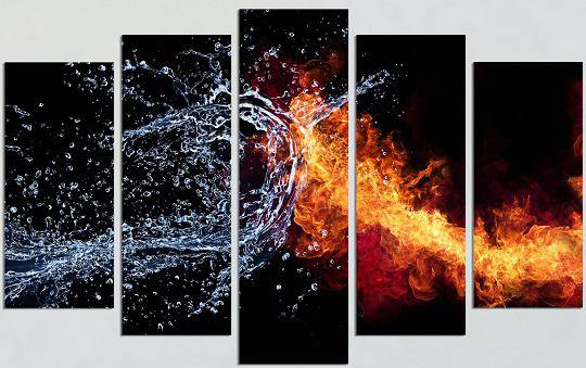 VIVID HOME. Декоративни панели за стена с Фън Шуй елементи – огън и вода