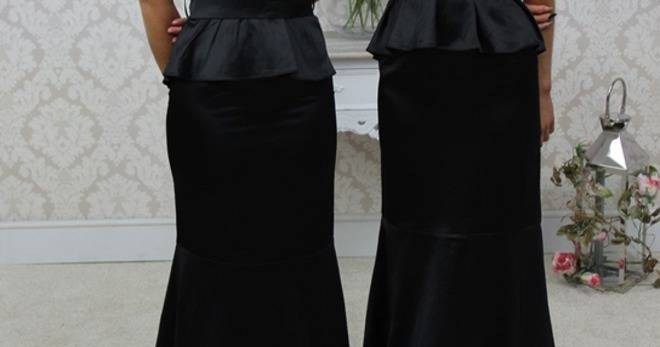 Дълга Бална Черна Рокля Сатен