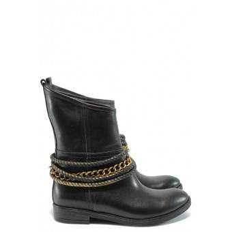 Дамски боти от естествена кожа АК 1605 черен