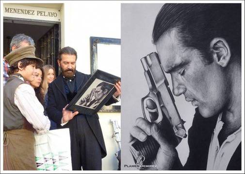 Портрет от художника Пламен Демирев ще краси дома на актьора Антонио Бандерас