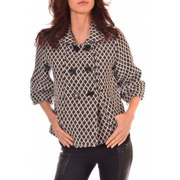 Късо сиво дамско палто 2499AL