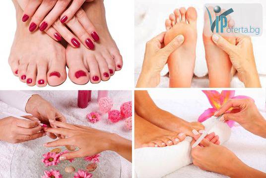 Над 50% намаление на маникюр или медицински педикюр по избор с обикновен или гел лак от Салон за красота Ежени