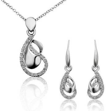 Колие и обеци комплект СРЕБЪРНА СЪЛЗА