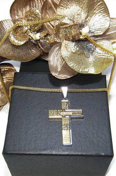 Комплект ланец и висулка Кръст от висококачествена медицинска стомана проба 316L