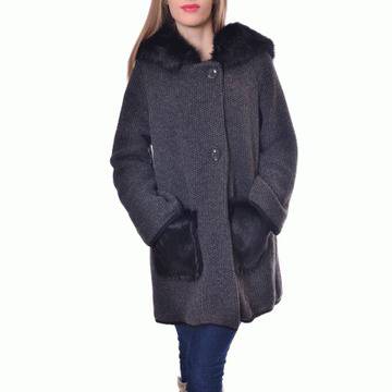Дамско палто с качулка и джобове 6848AL