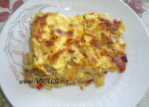 Мусака с картофи, ориз и гъби